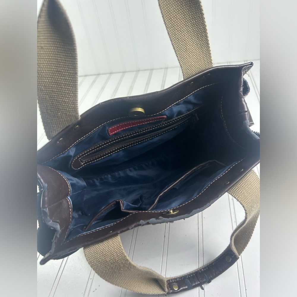 Tommy Hilfiger Vintage Y2K American Patchwork Classic Madras Plaid Denim Handbag - Picture 8 of 15